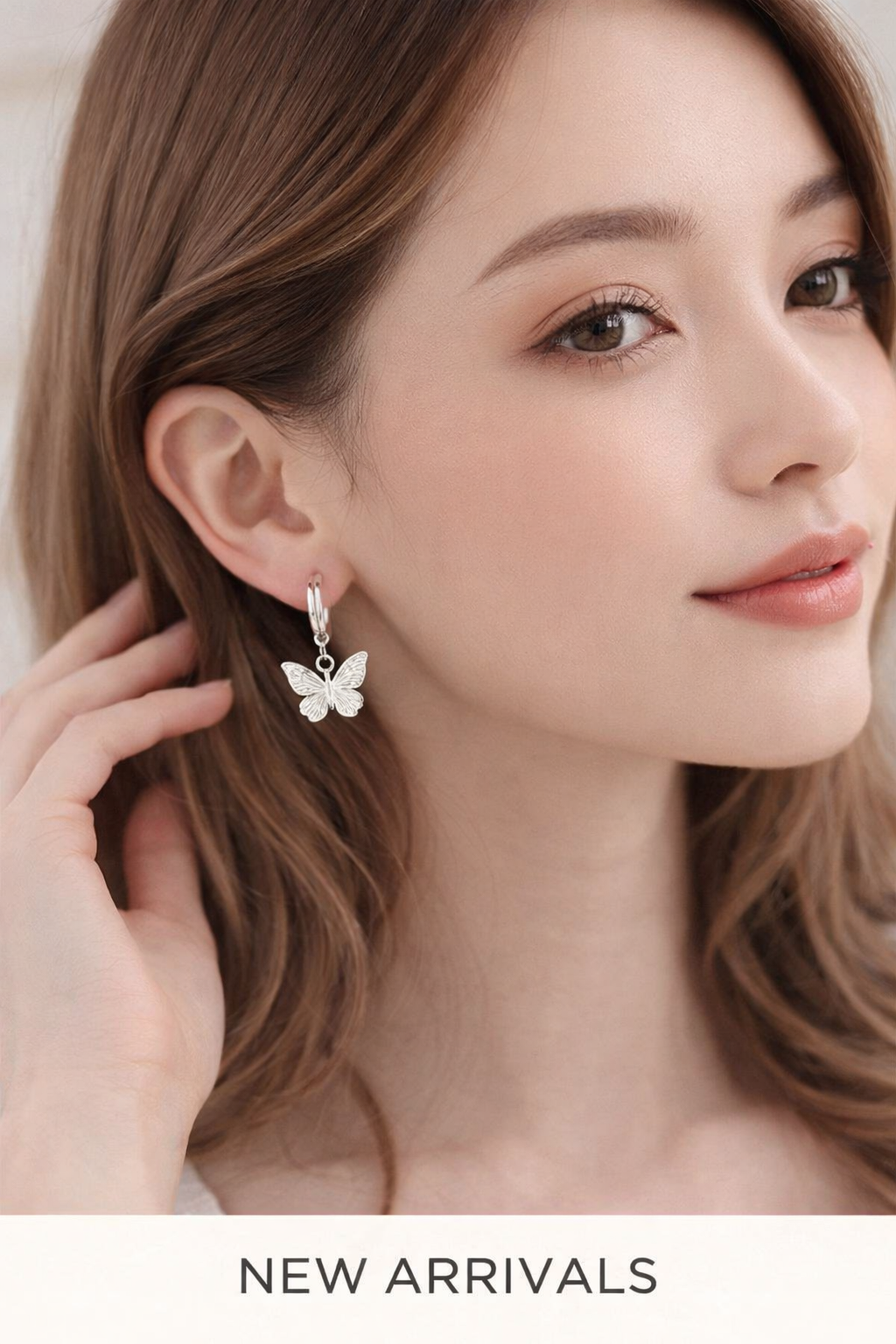 Elegant Silver And Golden Plated With Butterfly Shape