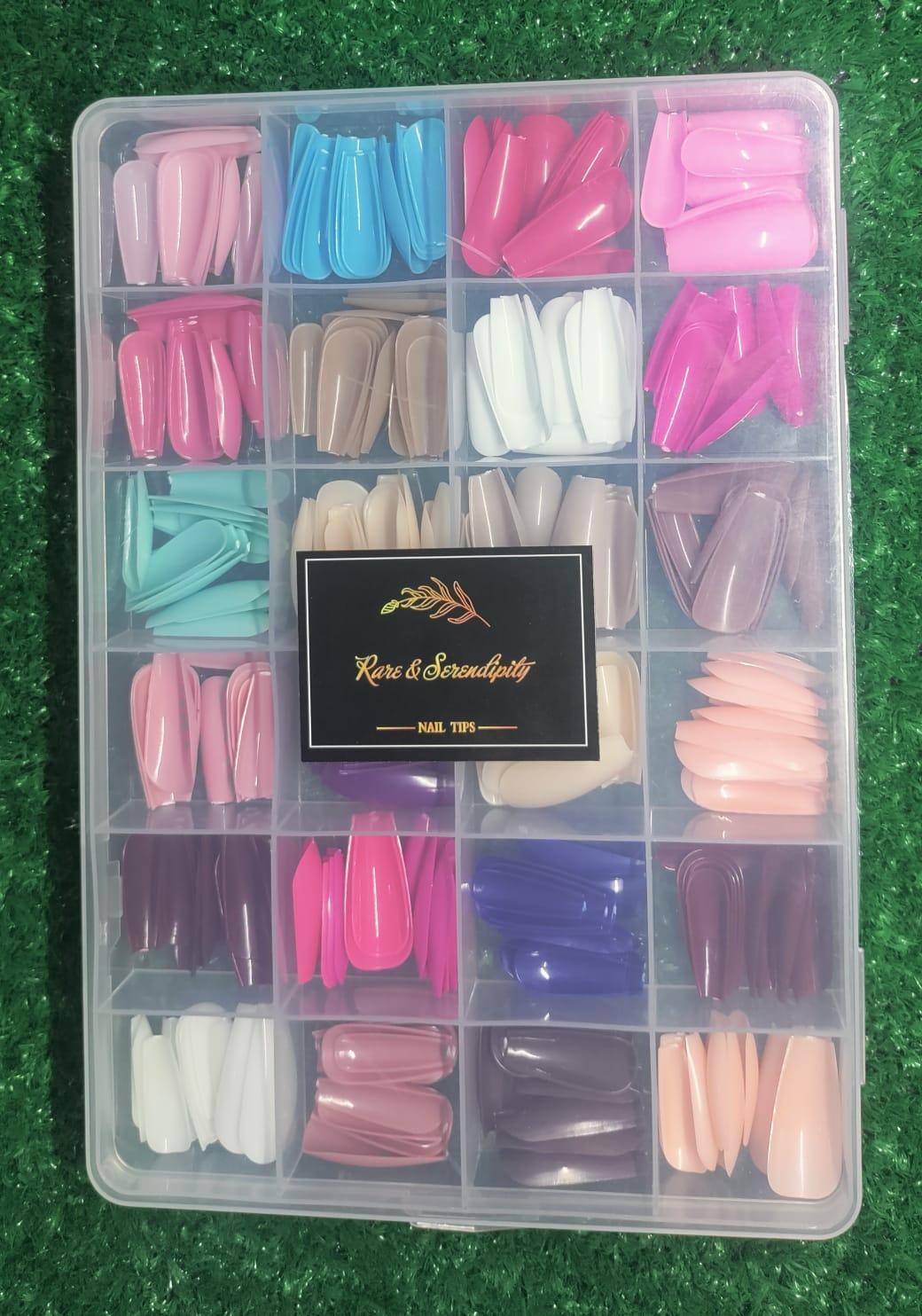 Customizable Multicolor Fake Nails - 288 Pcs Stick-On Artificial Nails for Endless Creativity