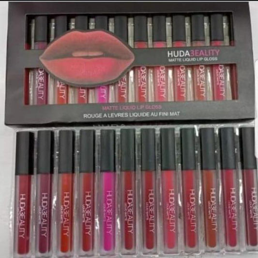 Huda Beauty Matte Lip Gloss Set of 12