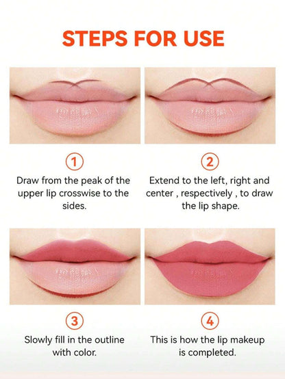 2 IN 1 Lipgloss+Lip Liner Combination, Waterproof Lip Gloss, Sweatproof, Matte Multi-Color Correcting Lip Pencil