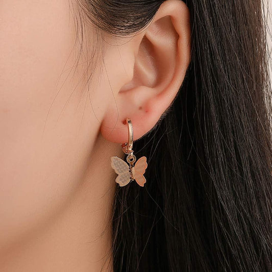 Elegant Silver And Golden Plated With Butterfly Shape