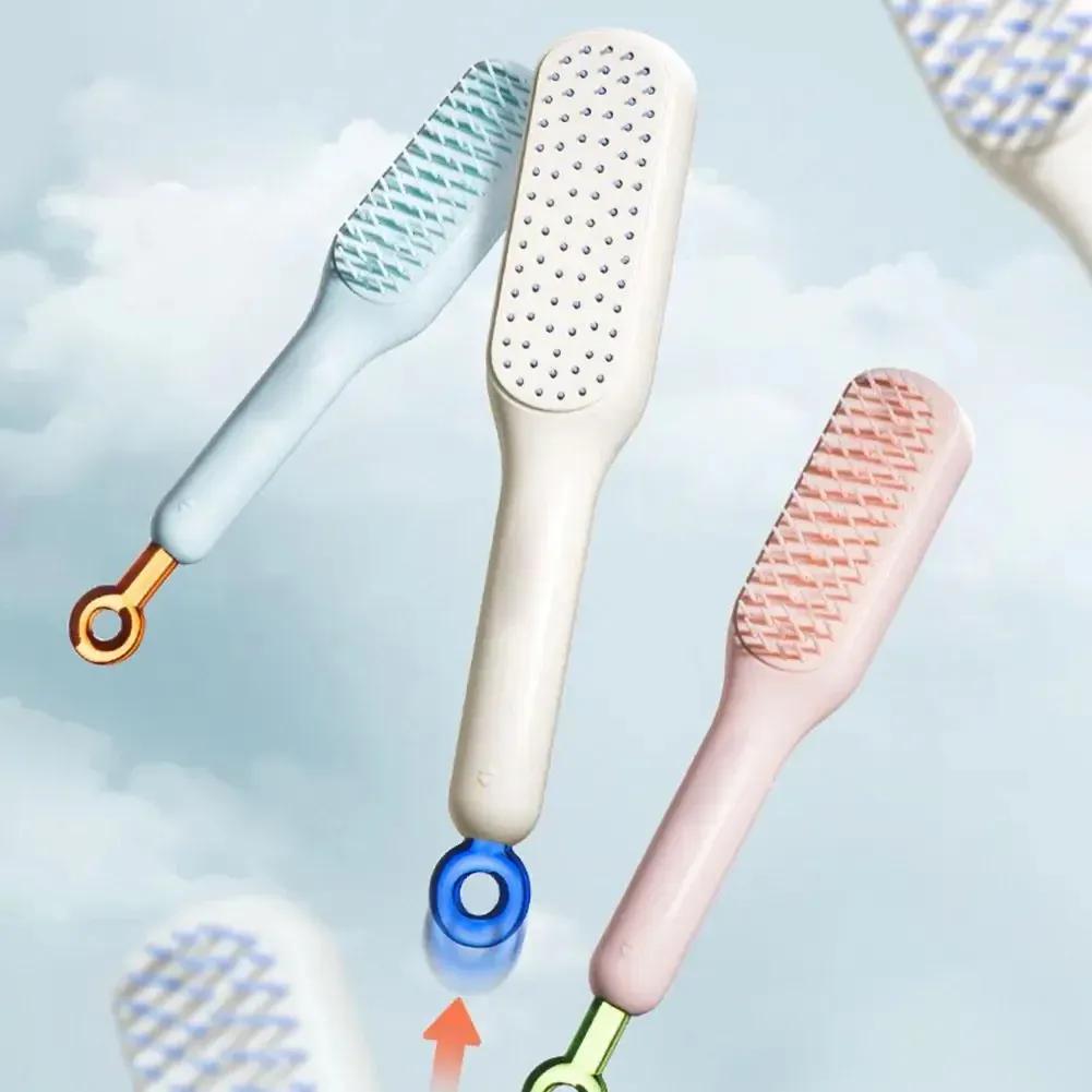 4 in 1 Self-CleaningHair Brush – Anti-StaticDetangling Comb with ScalpMassage & Rotating LiftingCleaner