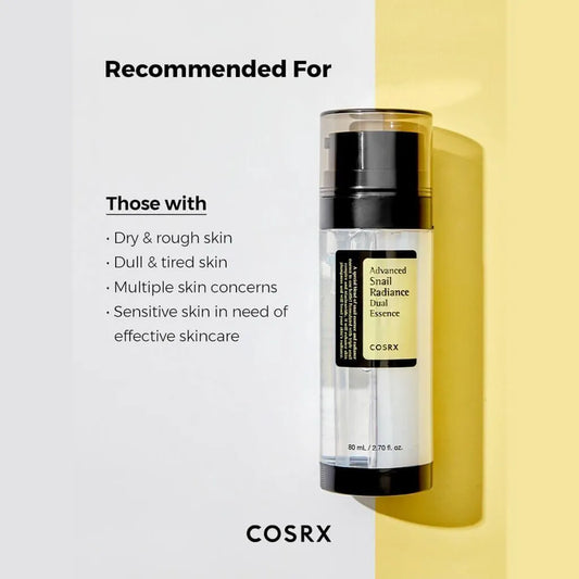 COSRX Advanced Snail Radiance Dual Essence 80ml –Brightening, Hydrating & Skin Repair Formula