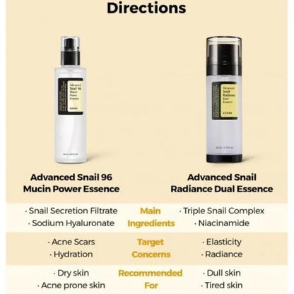 COSRX Advanced Snail Radiance Dual Essence 80ml –Brightening, Hydrating & Skin Repair Formula