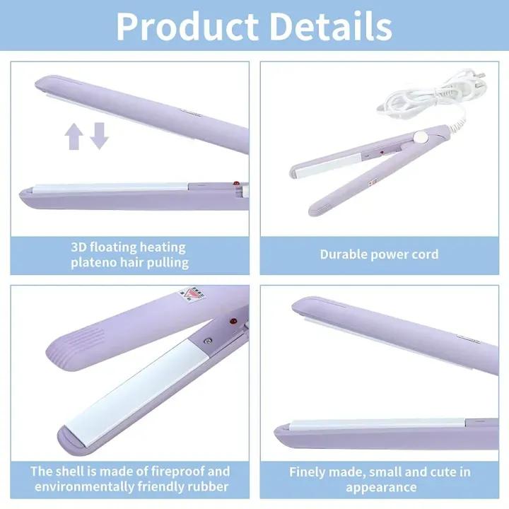 Lightweight and Portable Mini Hair Straightener - 1 Pack with Corded Electric Feature