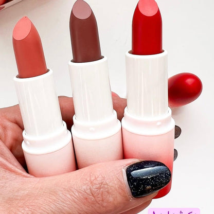 Bold Coverage Multicolor Lipstick - 3 Pcs Matte Finish