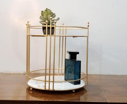 Cosmetic Storage Shelf 2 Tier Round, Makeup Organizer