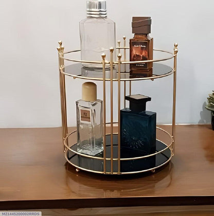 Cosmetic Storage Shelf 2 Tier Round, Makeup Organizer