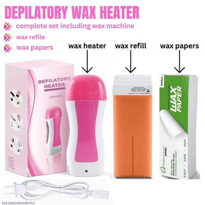 Smooth Skin Wax Heater Kit - Experience Hair-Free Skin, 1 Pcs Wax Strips & Beads Included