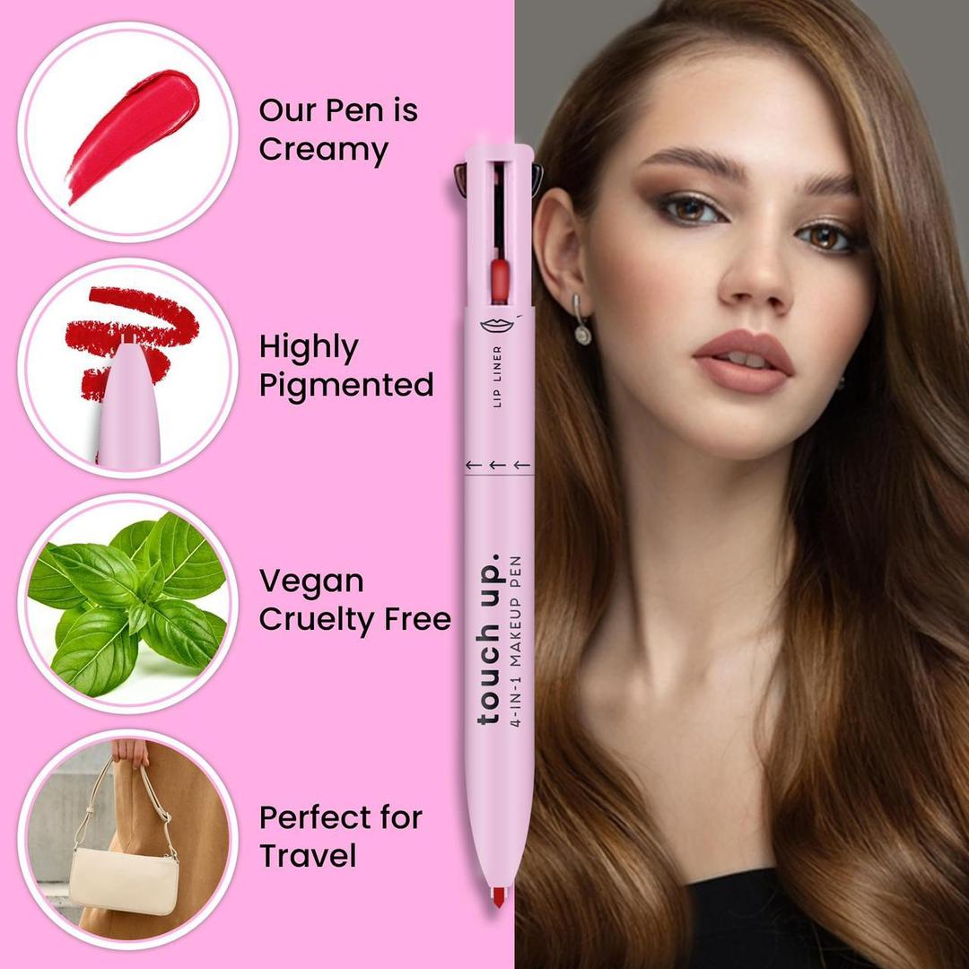 4 in 1 Makeup Pen : Refillable - Portable - Cruelty-Free Beauty, Paraben-Free Makeup Pen