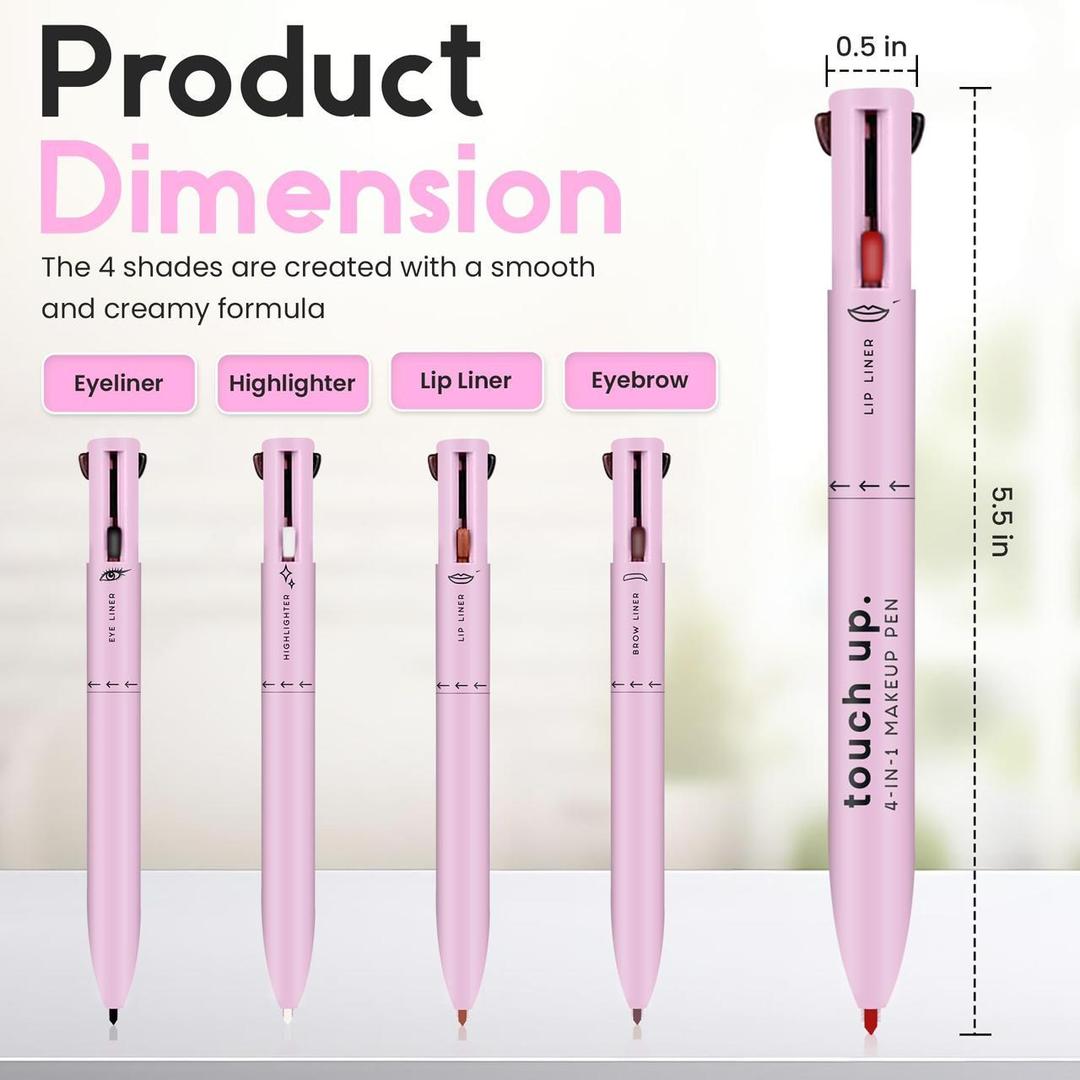 4 in 1 Makeup Pen : Refillable - Portable - Cruelty-Free Beauty, Paraben-Free Makeup Pen