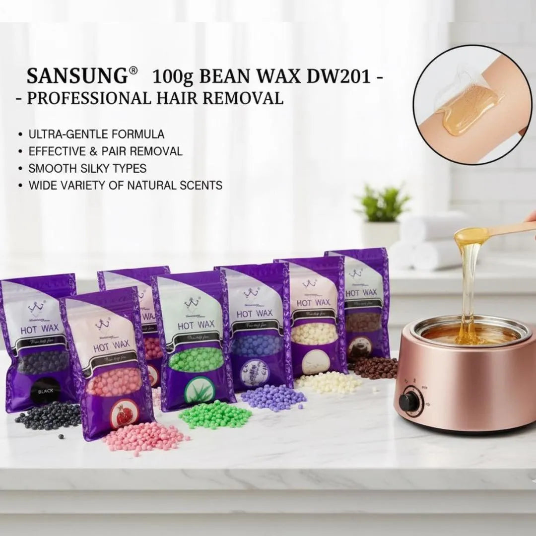 Painless Hard Wax Beads (100g Bag) - Stripless Depilatory Film Wax