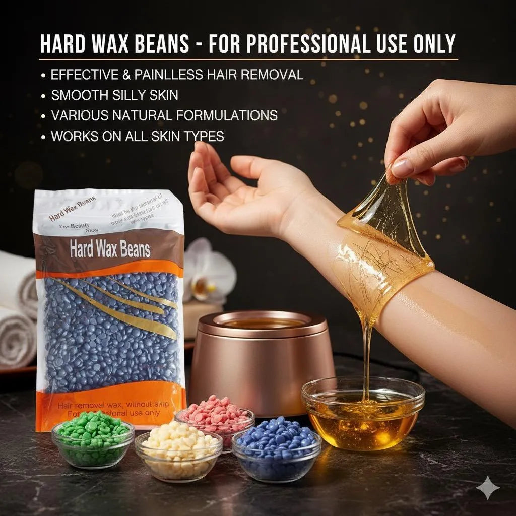 Painless Hard Wax Beads (100g Bag) - Stripless Depilatory Film Wax