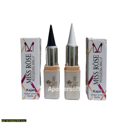 Miss Rose Eye Kajal Pencil, Pack Of 2 - Black & White