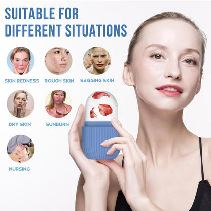 Hydrating Ice Roller Set of 3 - Multi-Color Silicone Facial Massage Tool