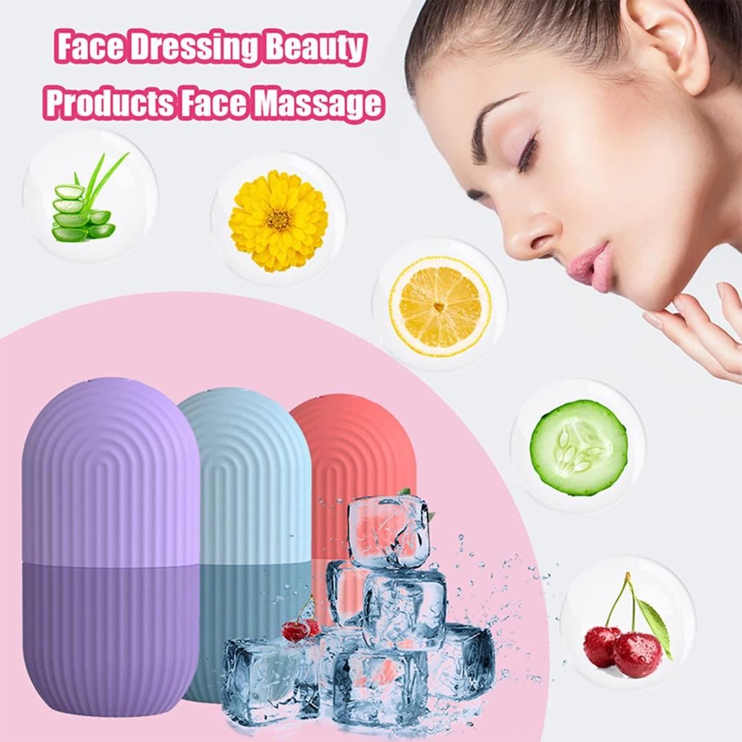 Hydrating Ice Roller Set of 3 - Multi-Color Silicone Facial Massage Tool