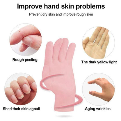 Pink Silicone Moisturizing Gloves for Hands