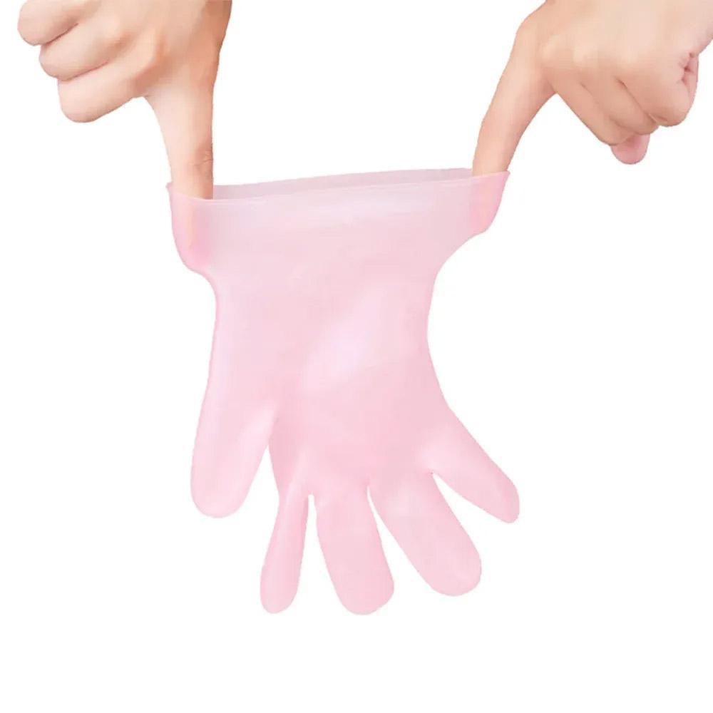 Pink Silicone Moisturizing Gloves for Hands