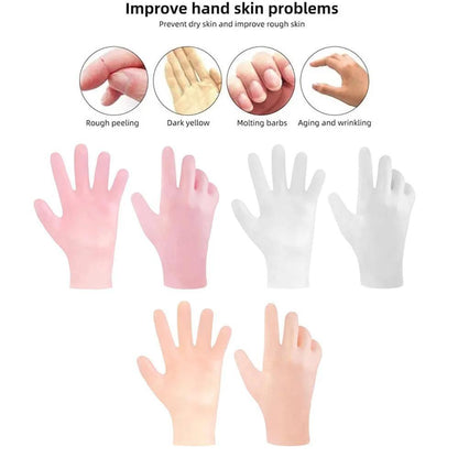 Pink Silicone Moisturizing Gloves for Hands