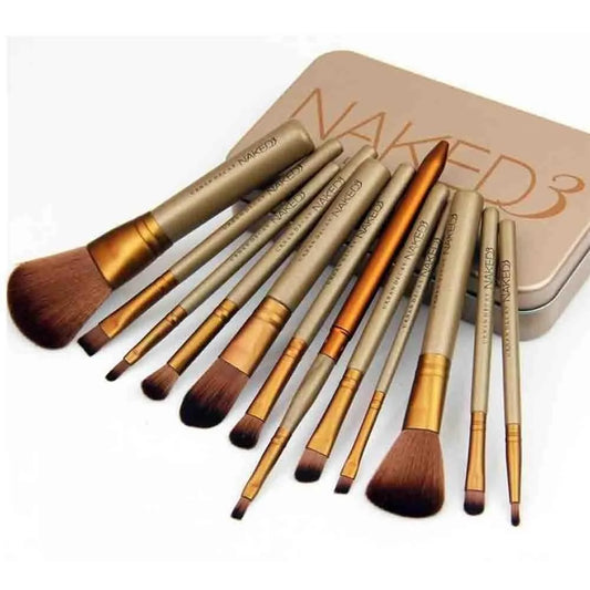 Naked3 Makeup Brushes Set - 12pcs