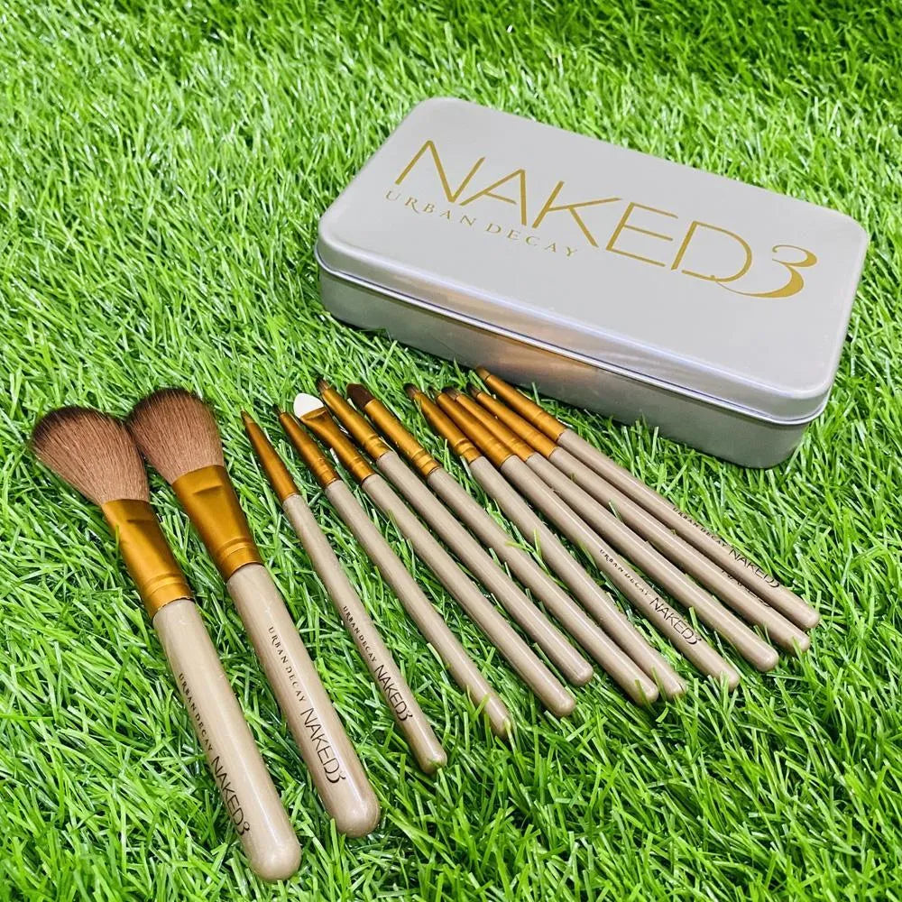 Naked3 Makeup Brushes Set - 12pcs