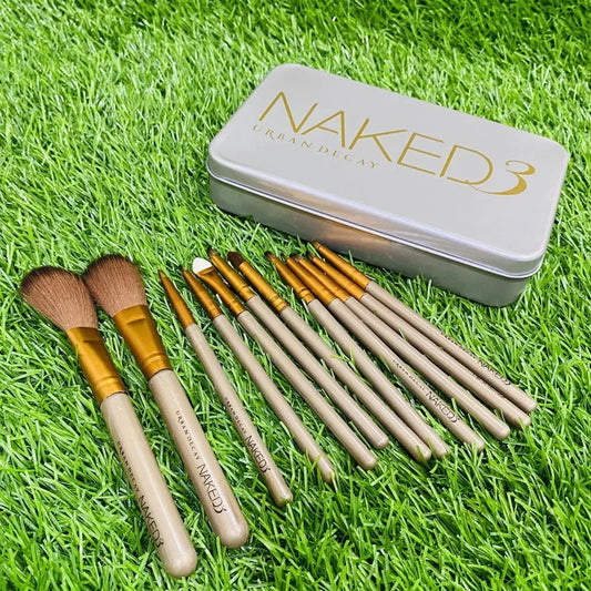 Naked3 Makeup Brushes Set - 12pcs