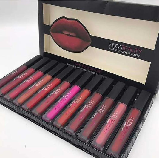 Huda Beauty Matte Lip Gloss Set of 12