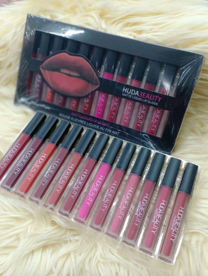 Huda Beauty Matte Lip Gloss Set of 12