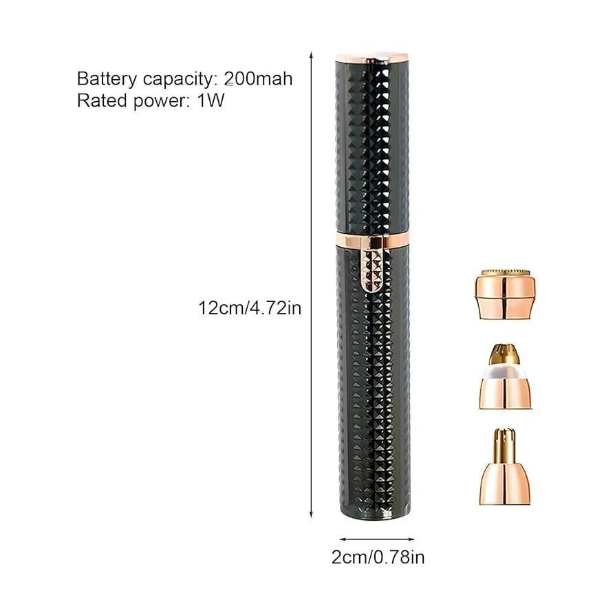 Flawzbss Rechargeable 3-in-1 Facial Hair Remover & Eyebrow Trimmer for Women