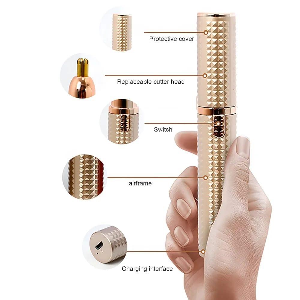 Flawzbss Rechargeable 3-in-1 Facial Hair Remover & Eyebrow Trimmer for Women