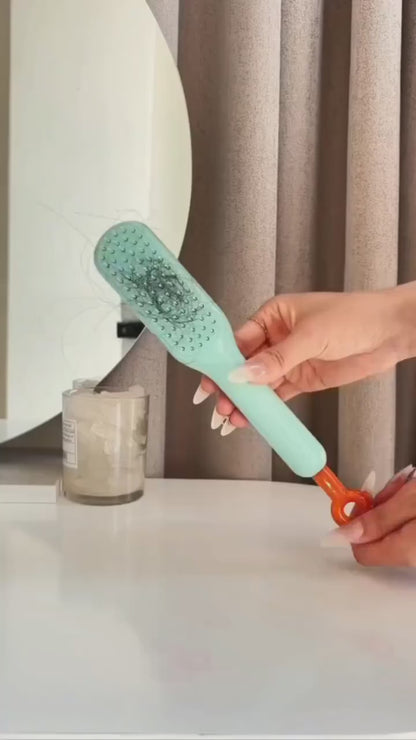 4 in 1 Self-CleaningHair Brush – Anti-StaticDetangling Comb with ScalpMassage & Rotating LiftingCleaner