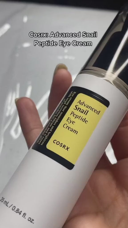 COSRX Snail Peptide Eye Cream with 73.7% Snail Mucin and Niacinamide - Brightening Korean Night Cream for Fine Lines and Dark Circles